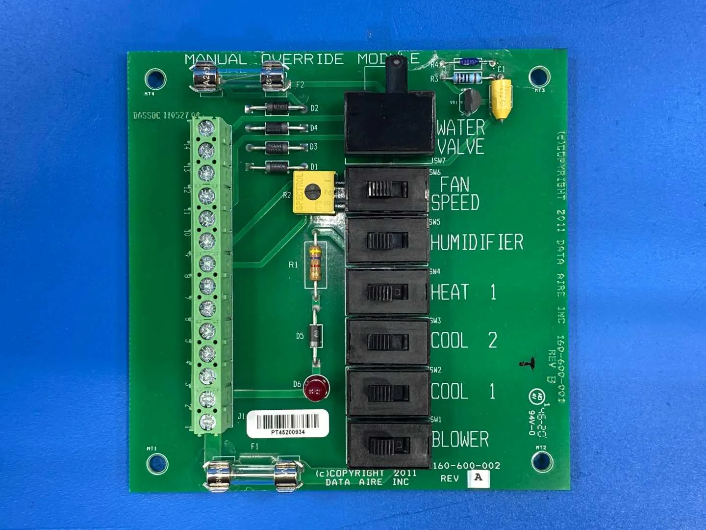 Manual Override Module Data Aire Inc. 160-600-002 Rev. A Manual Override Module for Dap4 ...