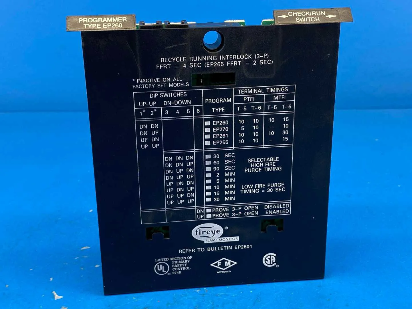 Fireye EP260 Flame Monitor Programmer Module Recycle